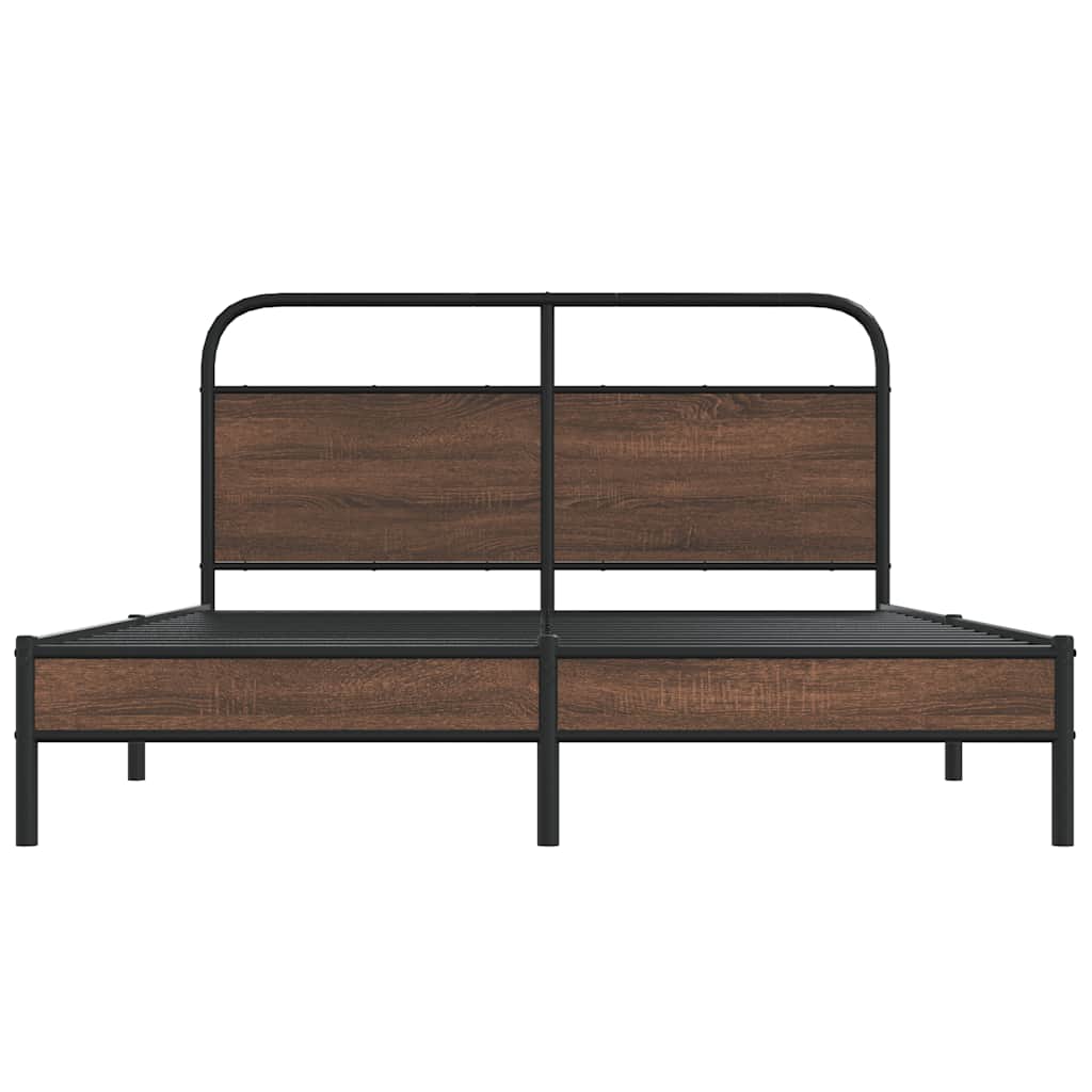 sengeramme 150x200 cm uden madras konstrueret træ brunt eg