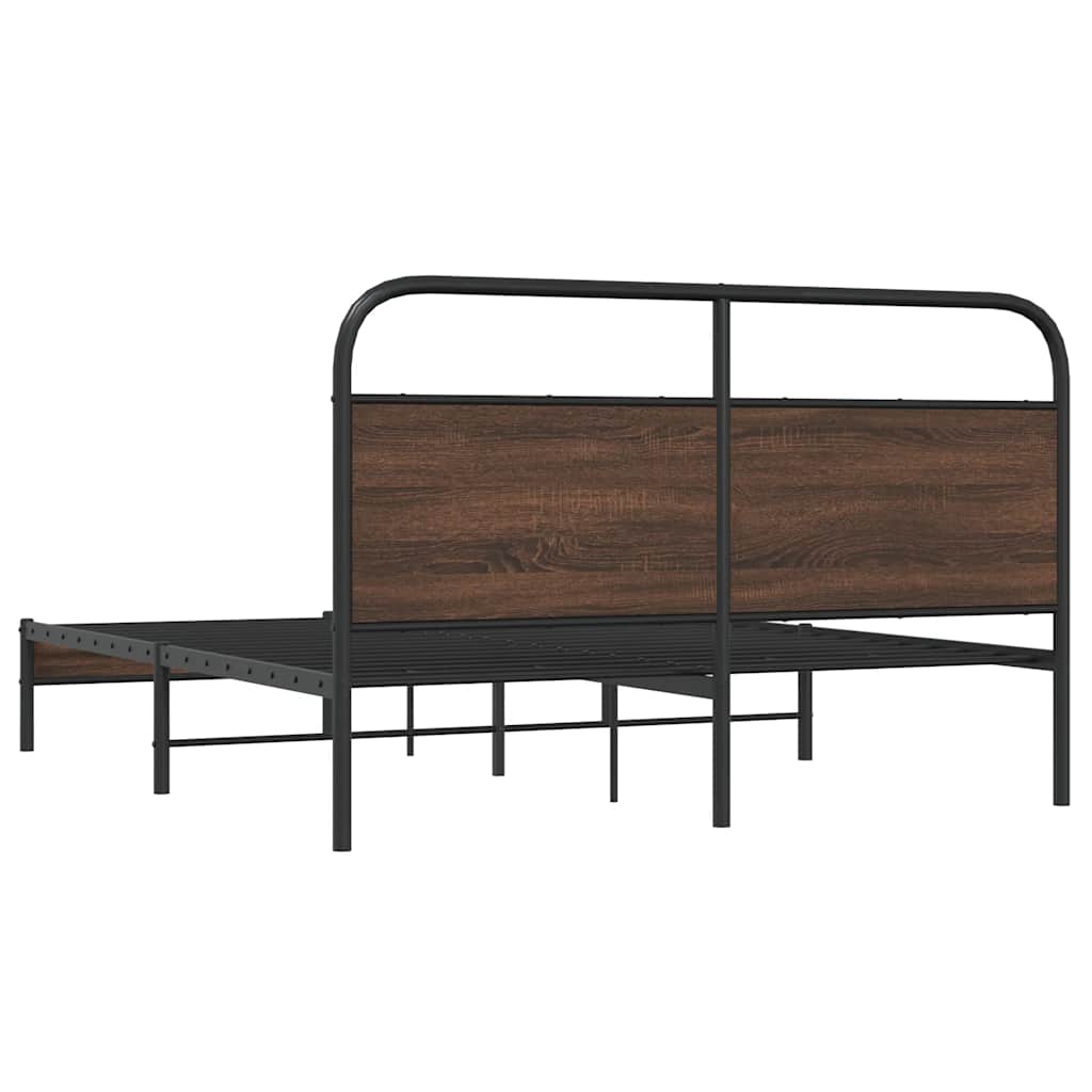 sengeramme 150x200 cm uden madras konstrueret træ brunt eg