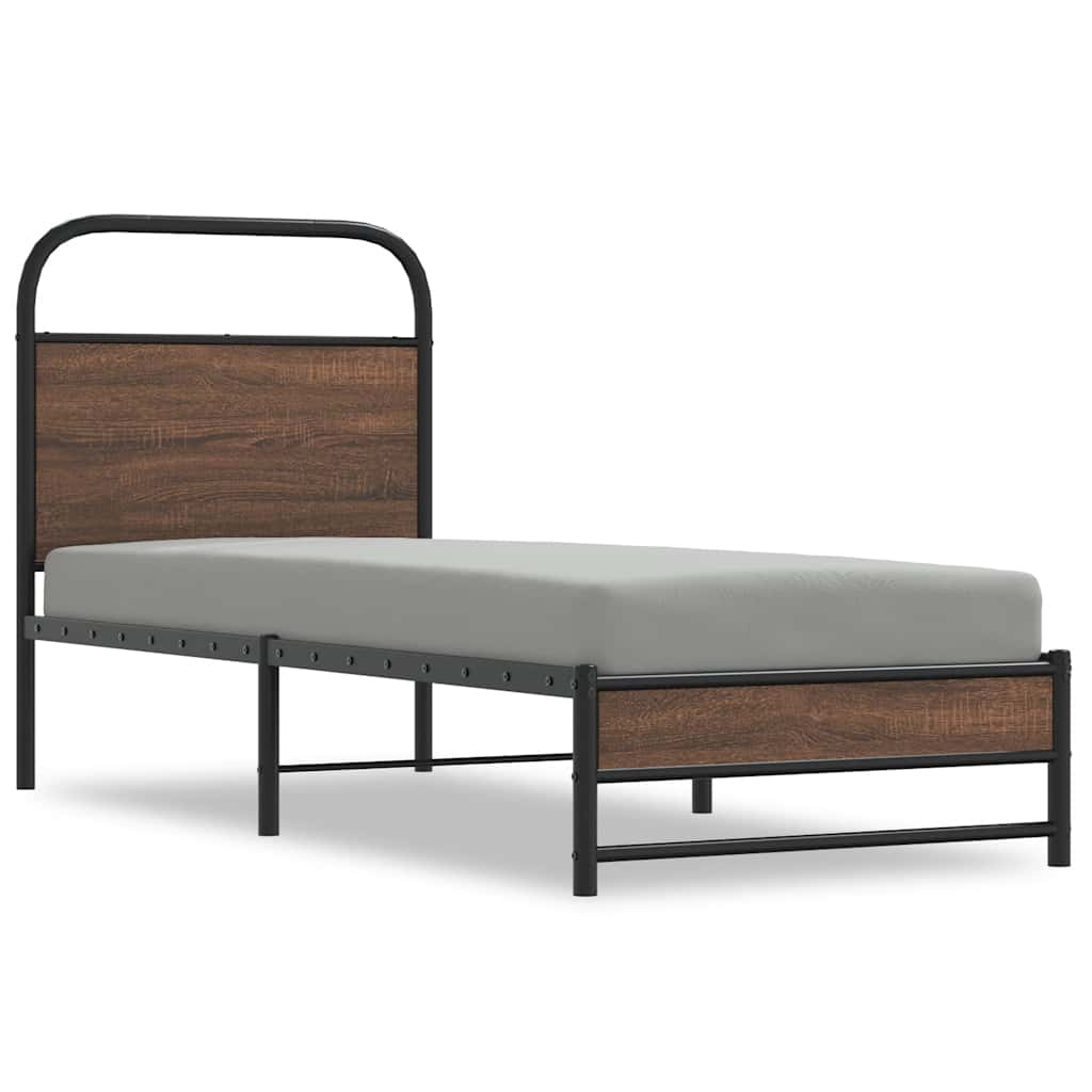 sengeramme 80x200 cm uden madras konstrueret træ brunt eg