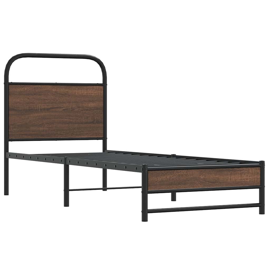 sengeramme 80x200 cm uden madras konstrueret træ brunt eg
