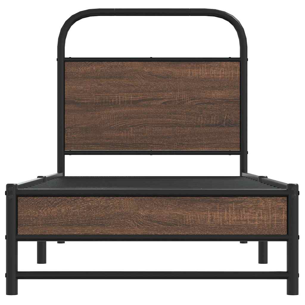 sengeramme 80x200 cm uden madras konstrueret træ brunt eg