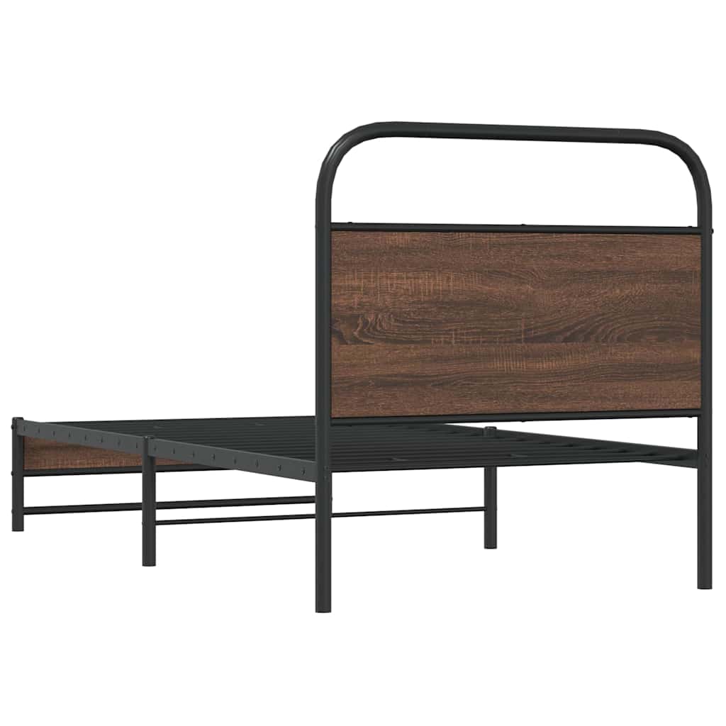 sengeramme 90x190 cm uden madras konstrueret træ brunt eg