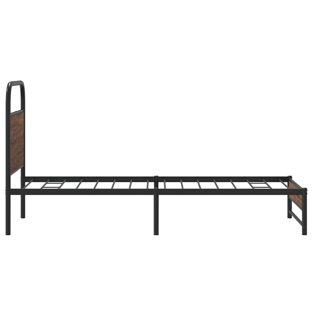sengeramme 90x200 cm uden madras konstrueret træ brunt eg