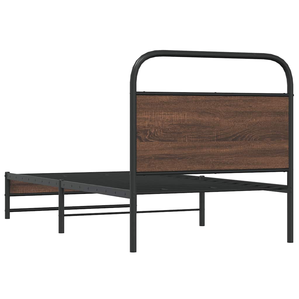 sengeramme 100x200 cm uden madras konstrueret træ brunt eg