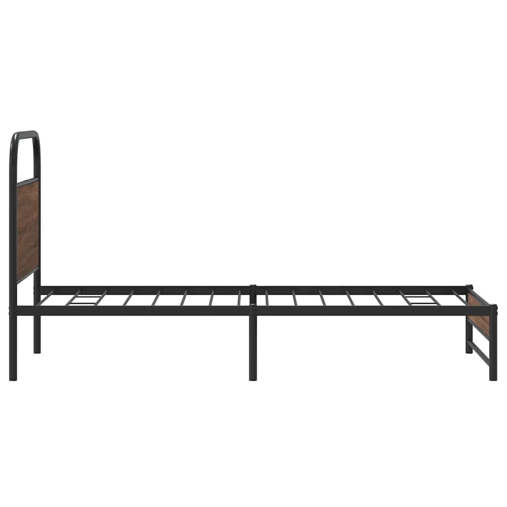 sengeramme 107x203 cm uden madras konstrueret træ brunt eg