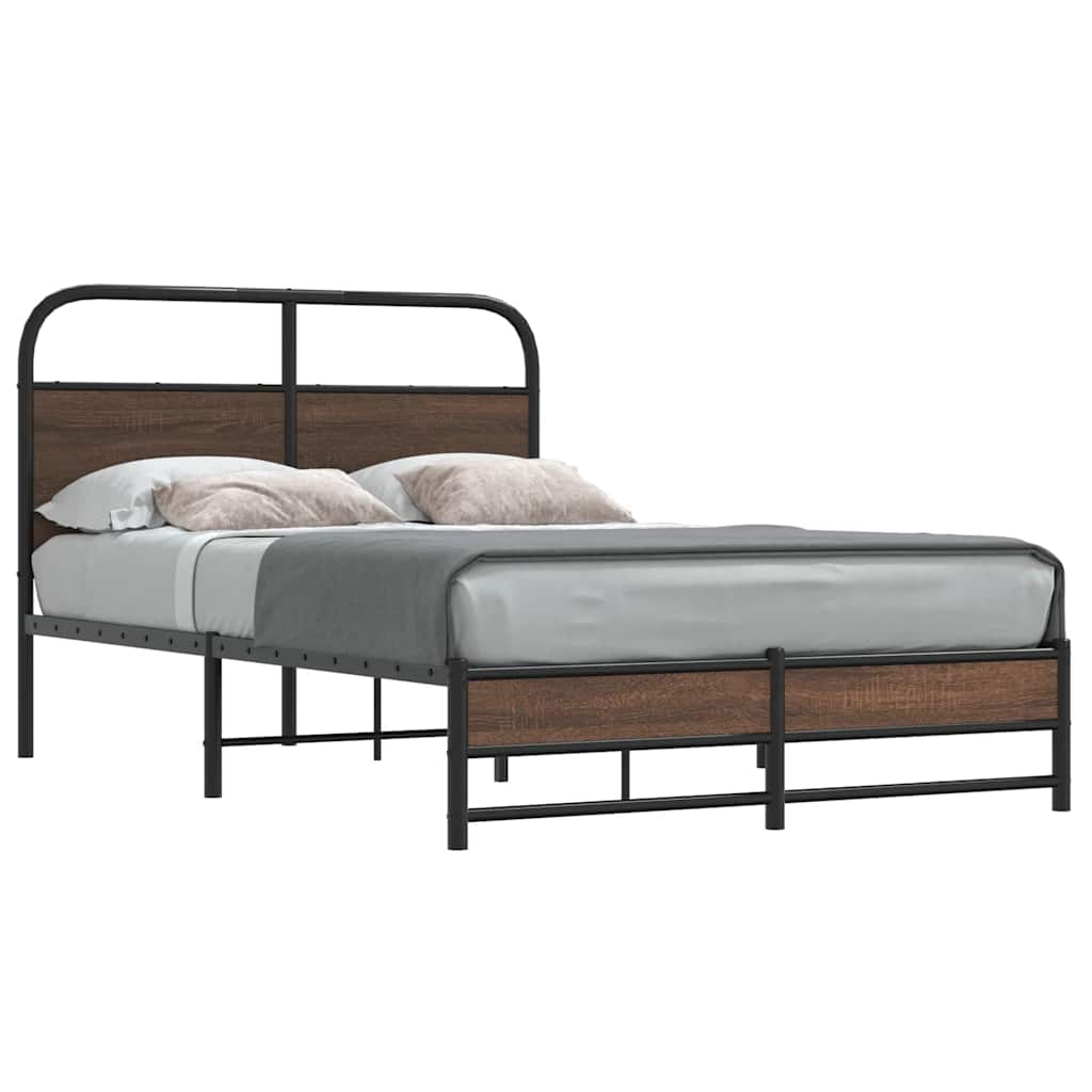 sengeramme 120x190 cm uden madras konstrueret træ brunt eg