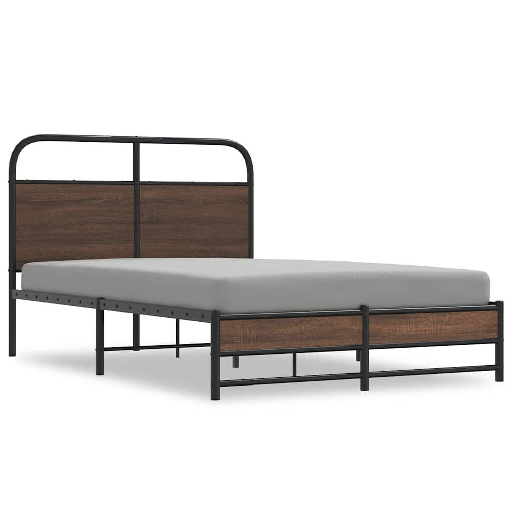 sengeramme 120x200 cm uden madras konstrueret træ brunt eg