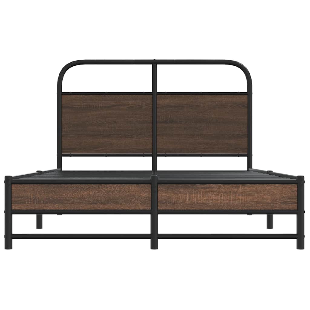sengeramme 120x200 cm uden madras konstrueret træ brunt eg