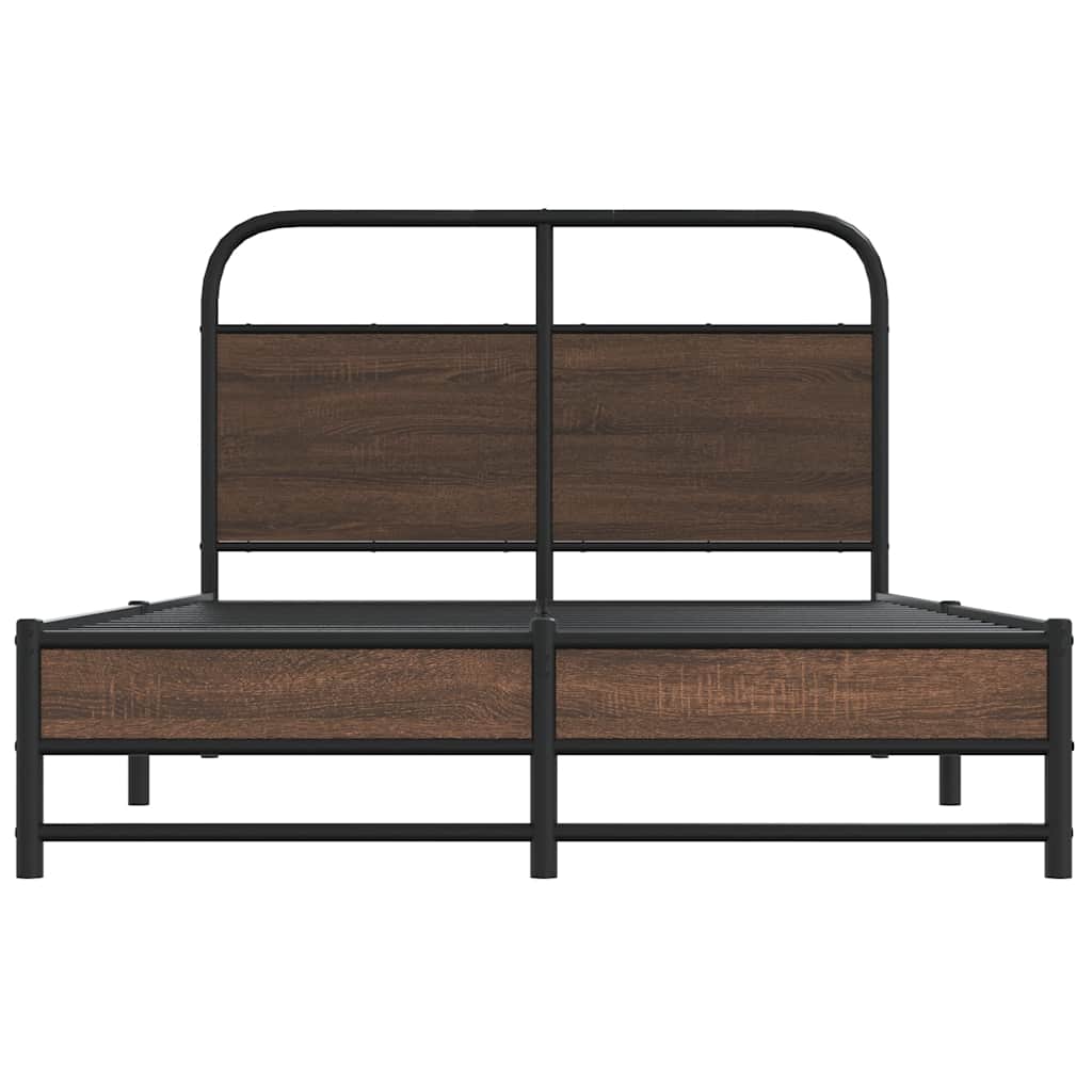 sengeramme 135x190 cm uden madras konstrueret træ brunt eg
