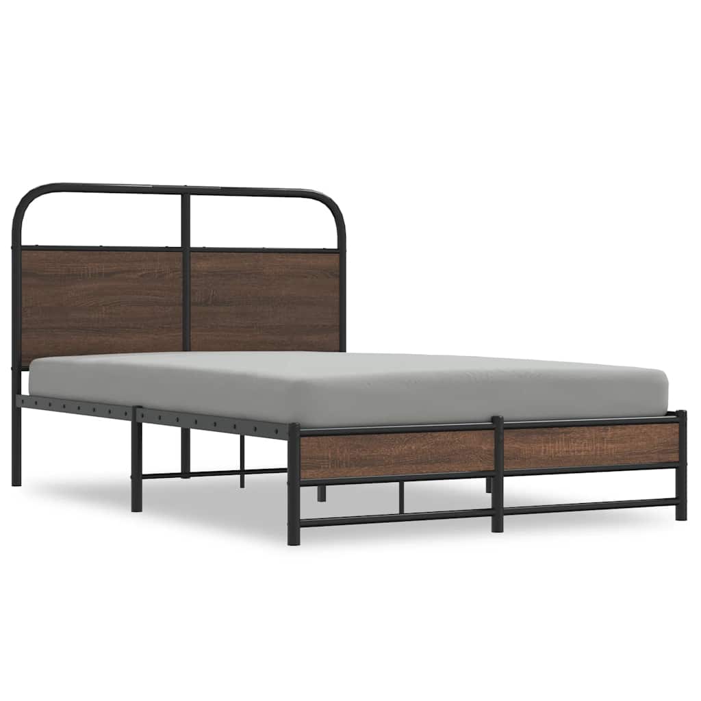 sengeramme 140x190 cm uden madras konstrueret træ brunt eg