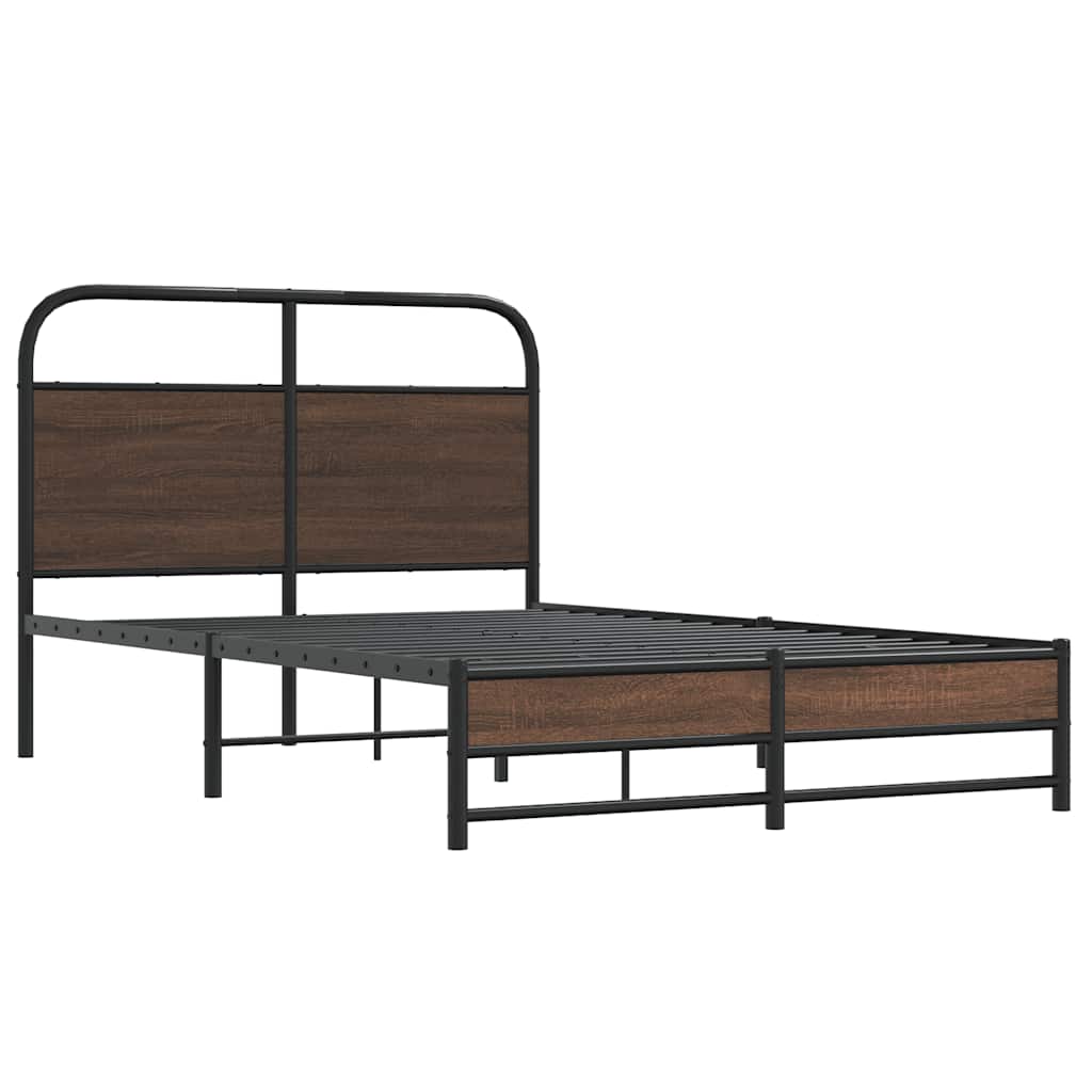 sengeramme 140x190 cm uden madras konstrueret træ brunt eg