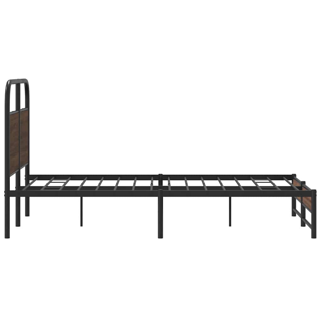 sengeramme 140x190 cm uden madras konstrueret træ brunt eg