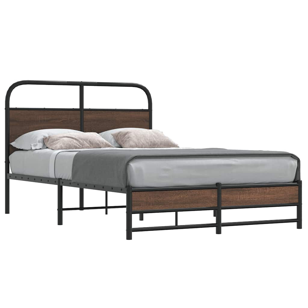 sengeramme 140x190 cm uden madras konstrueret træ brunt eg