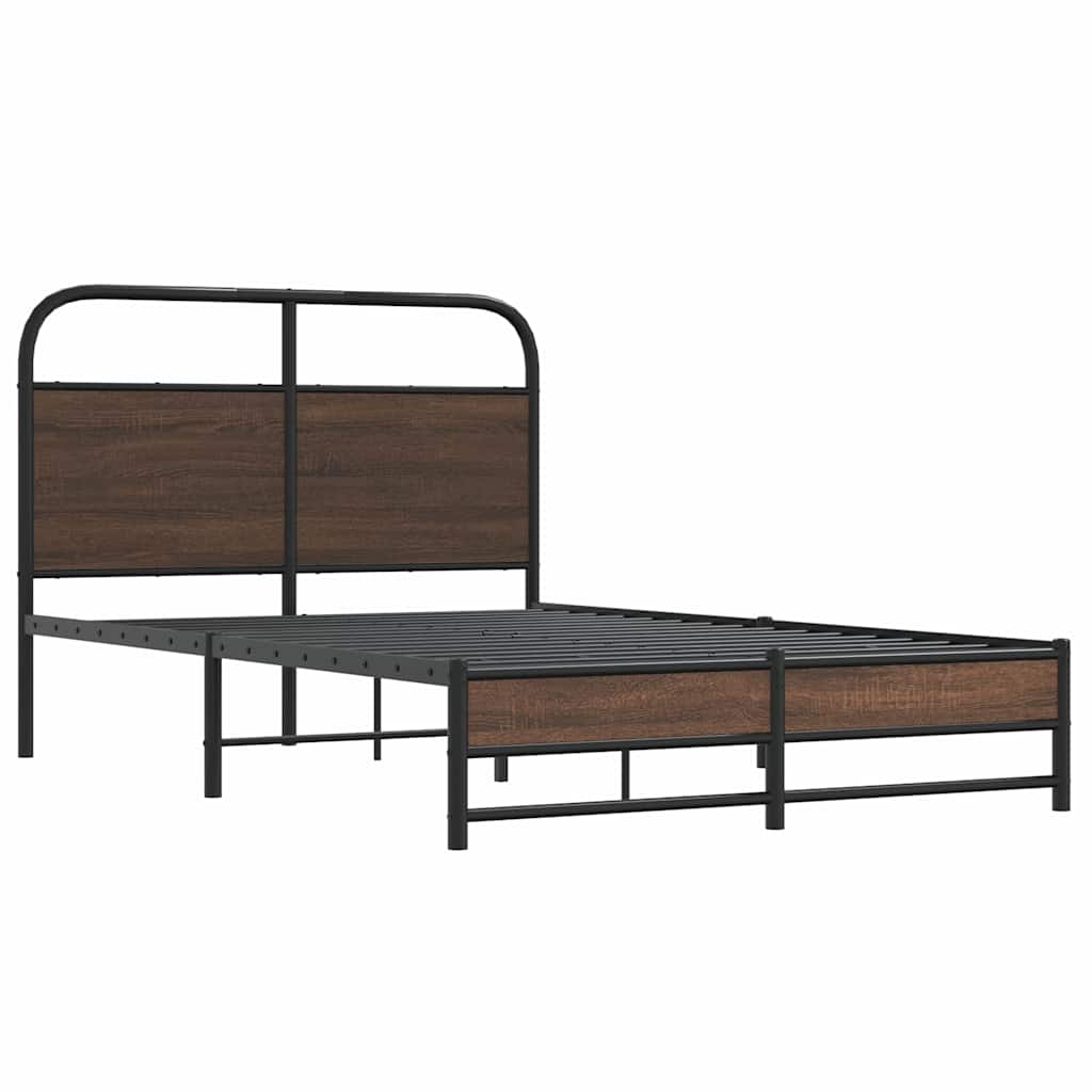 sengeramme 140x200 cm uden madras konstrueret træ brunt eg