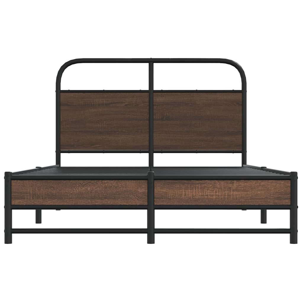 sengeramme 140x200 cm uden madras konstrueret træ brunt eg
