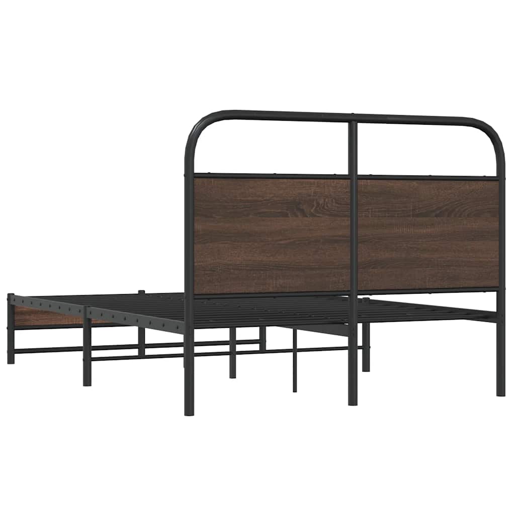sengeramme 140x200 cm uden madras konstrueret træ brunt eg