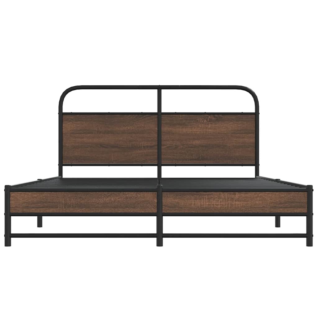 sengeramme 150x200 cm uden madras konstrueret træ brunt eg