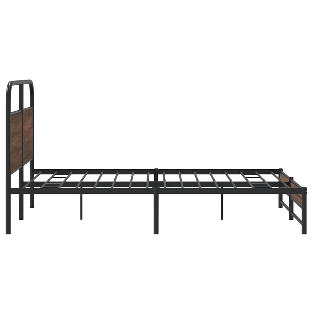 sengeramme 150x200 cm uden madras konstrueret træ brunt eg