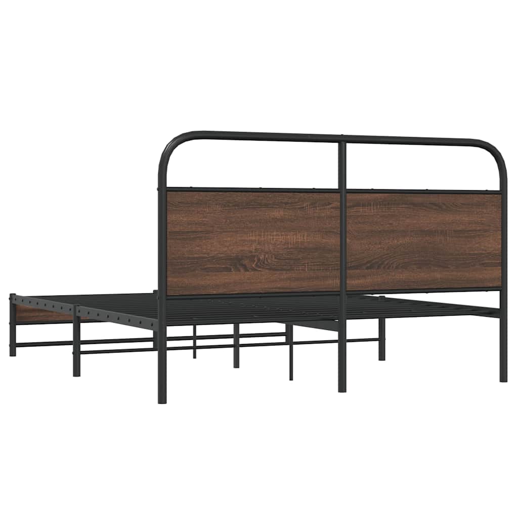 sengeramme 150x200 cm uden madras konstrueret træ brunt eg