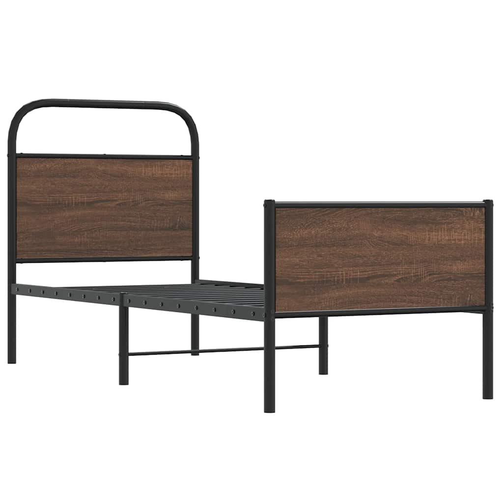 sengeramme 80x200 cm uden madras konstrueret træ brunt eg