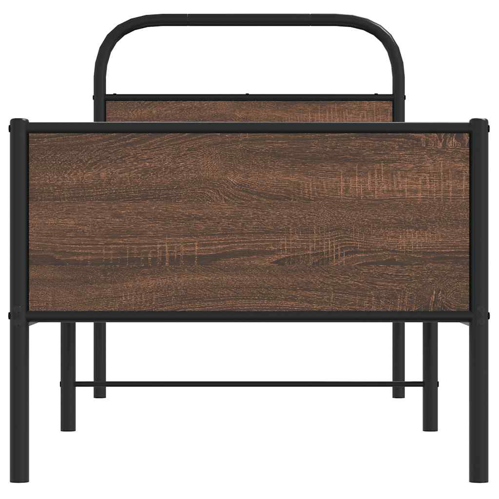 sengeramme 80x200 cm uden madras konstrueret træ brunt eg