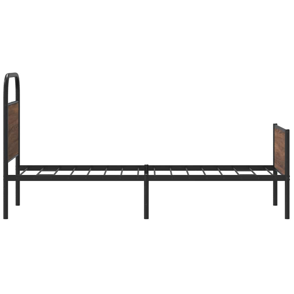 sengeramme 80x200 cm uden madras konstrueret træ brunt eg