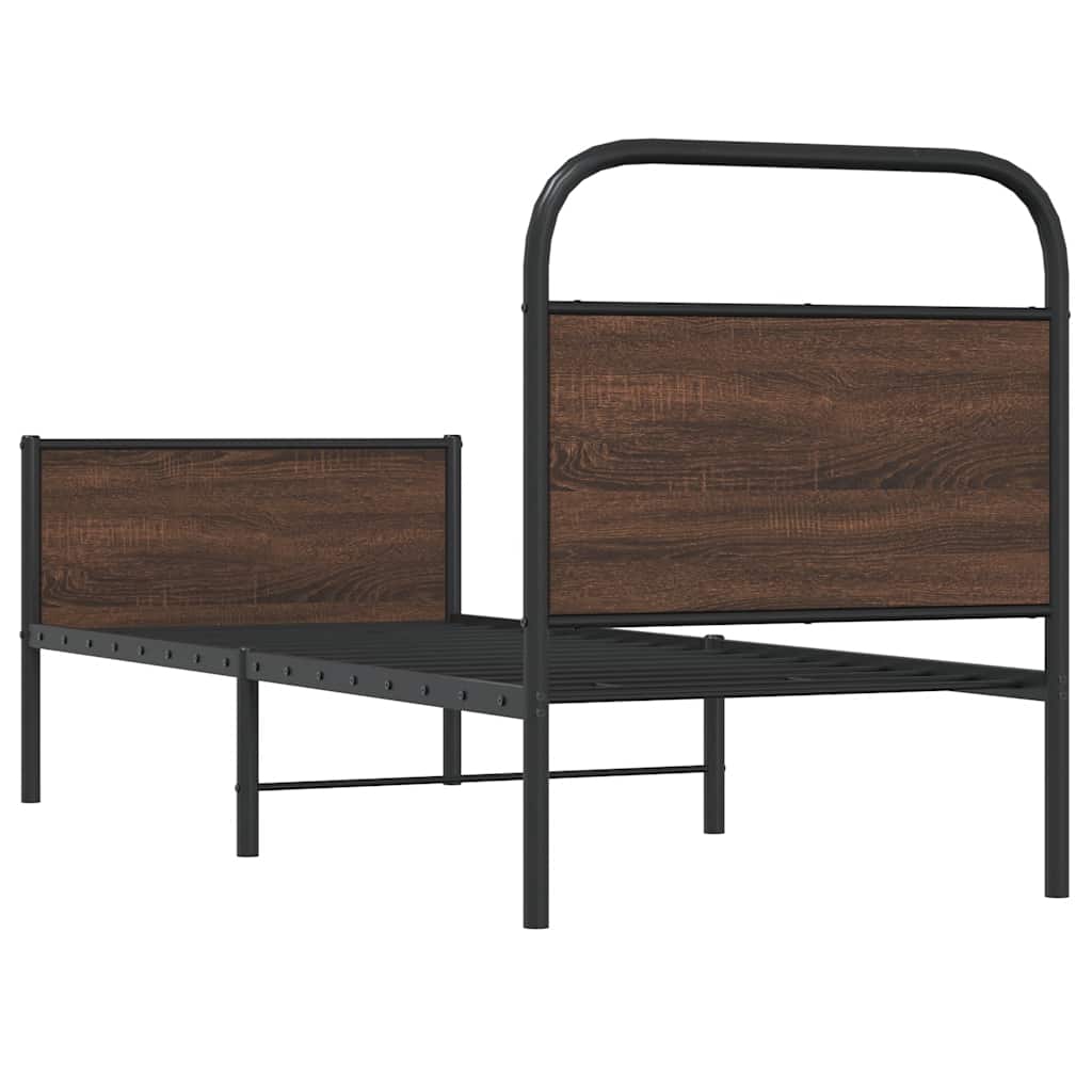 sengeramme 80x200 cm uden madras konstrueret træ brunt eg
