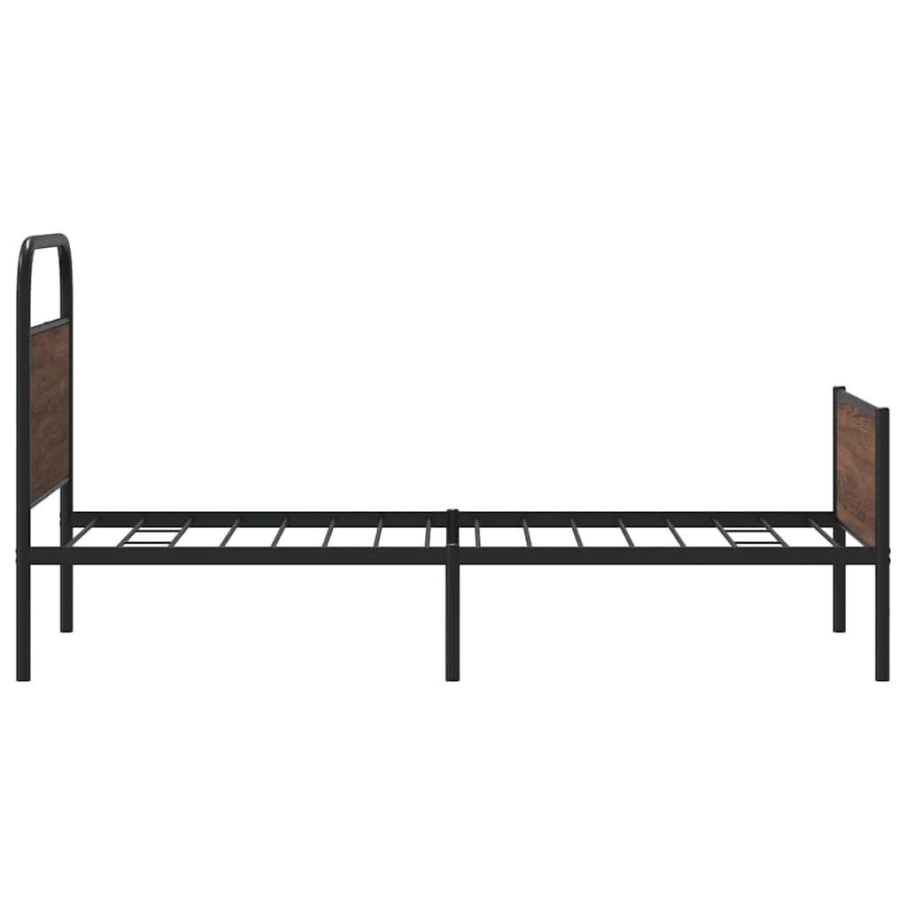 sengeramme 90x190 cm uden madras konstrueret træ brunt eg