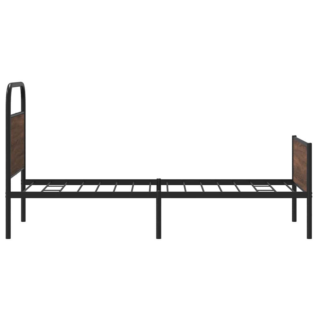 sengeramme 100x190 cm uden madras konstrueret træ brunt eg