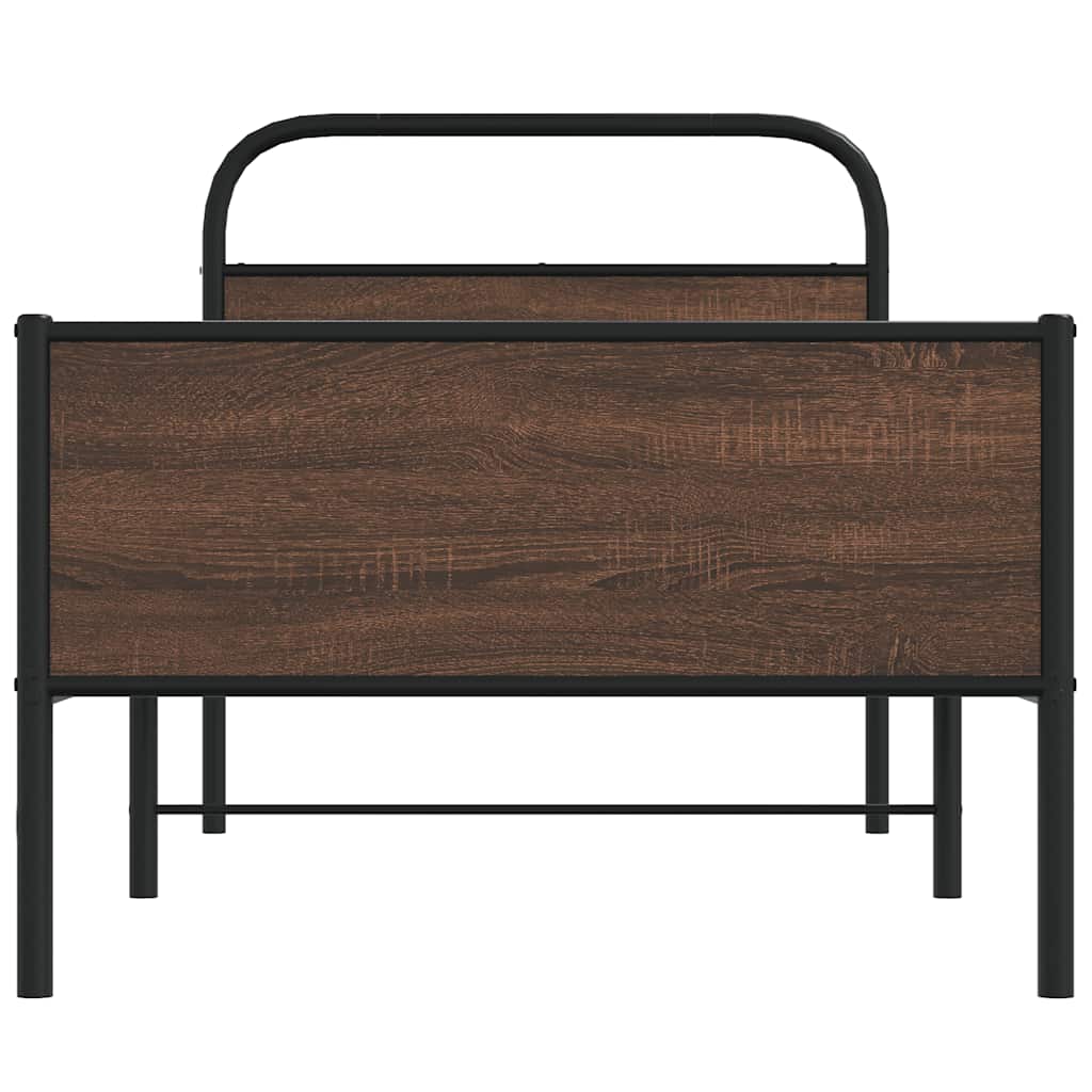sengeramme 100x200 cm uden madras konstrueret træ brunt eg