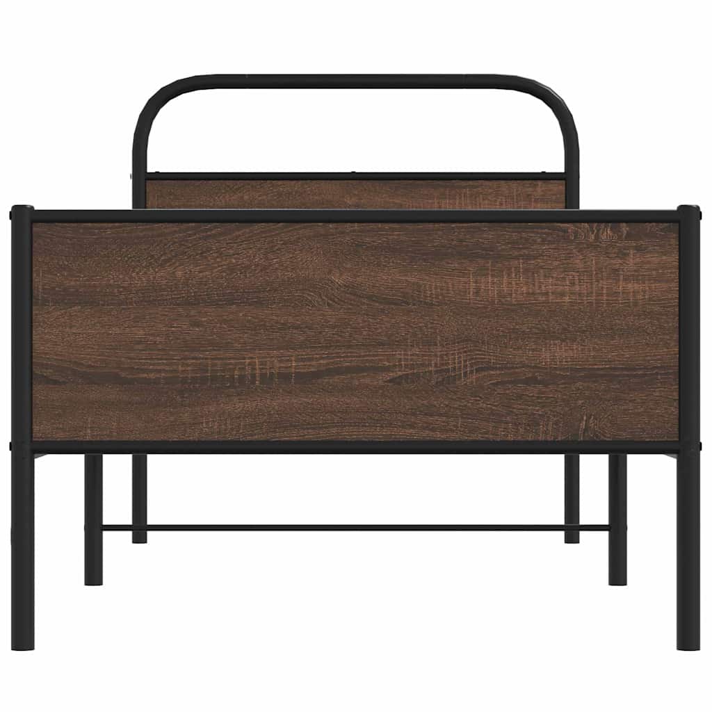 sengeramme 107x203 cm uden madras konstrueret træ brunt eg
