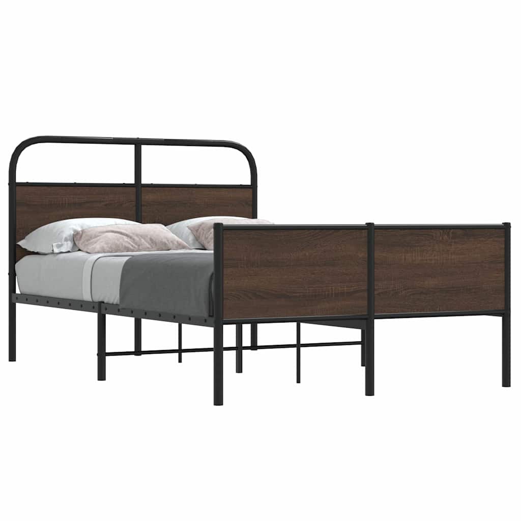 sengeramme 120x190 cm uden madras konstrueret træ brunt eg