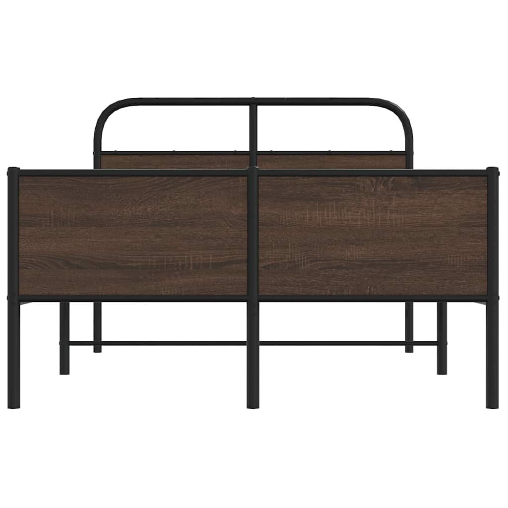 sengeramme 120x200 cm uden madras konstrueret træ brunt eg