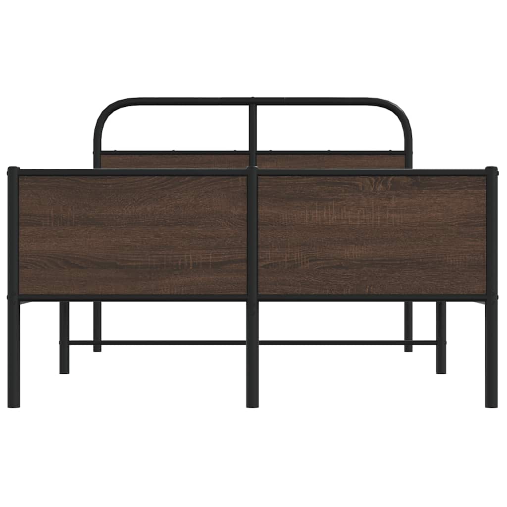 sengeramme 135x190 cm uden madras konstrueret træ brunt eg