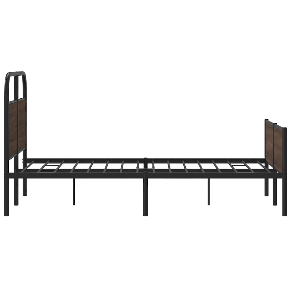 sengeramme 135x190 cm uden madras konstrueret træ brunt eg