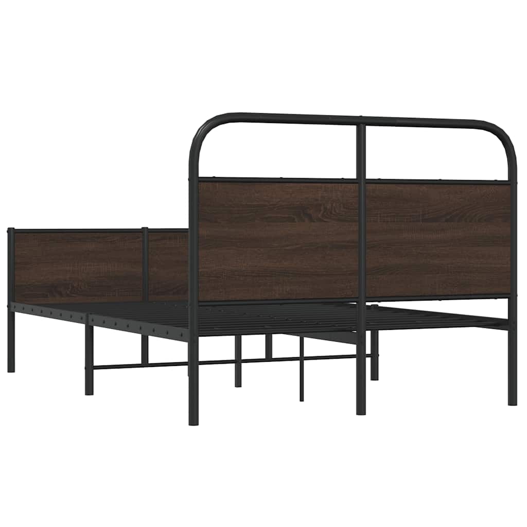 sengeramme 135x190 cm uden madras konstrueret træ brunt eg