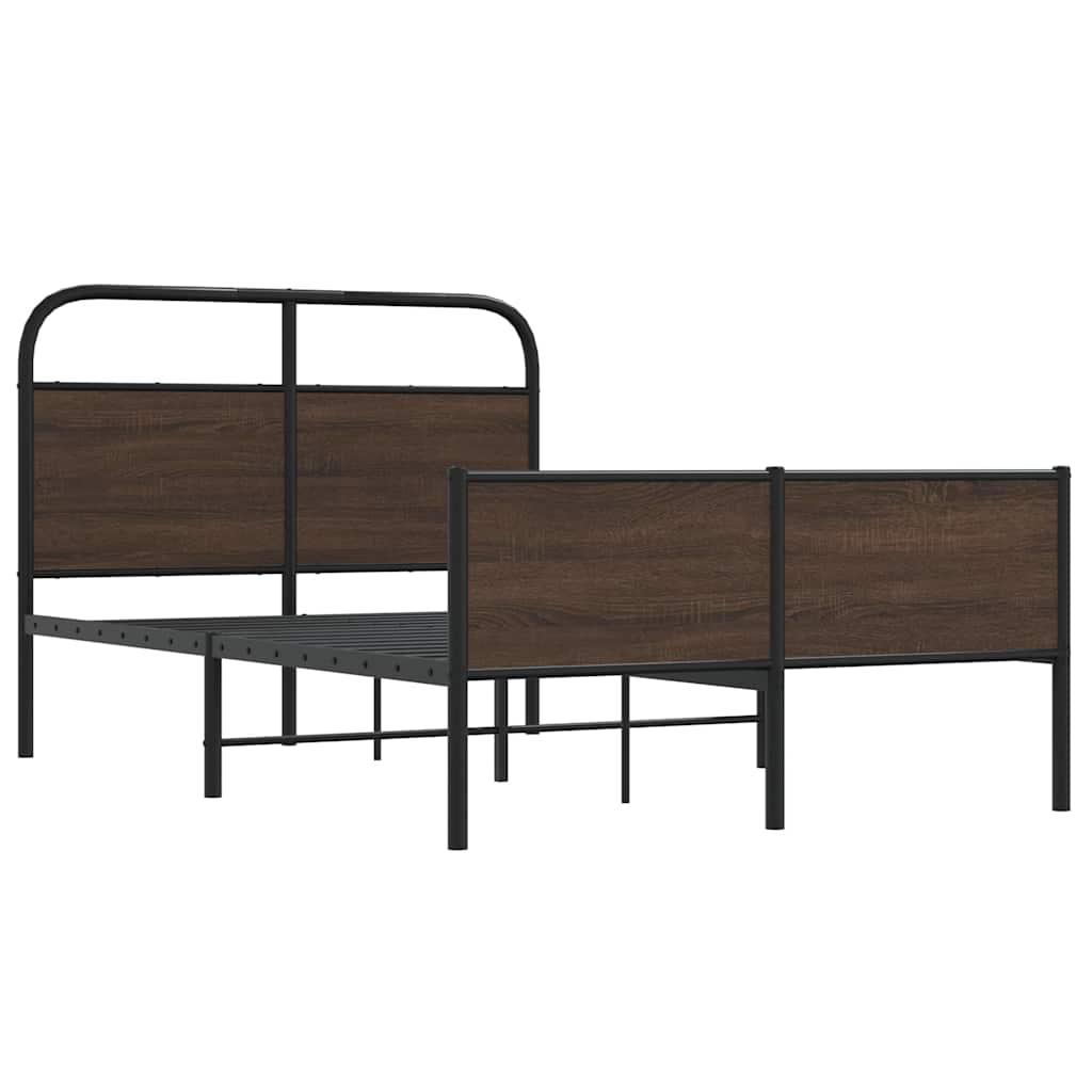 sengeramme 140x190 cm uden madras konstrueret træ brunt eg