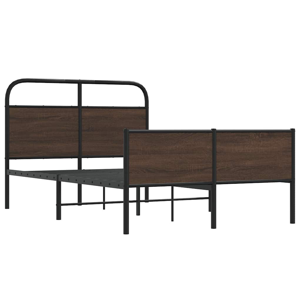 sengeramme 140x200 cm uden madras konstrueret træ brunt eg