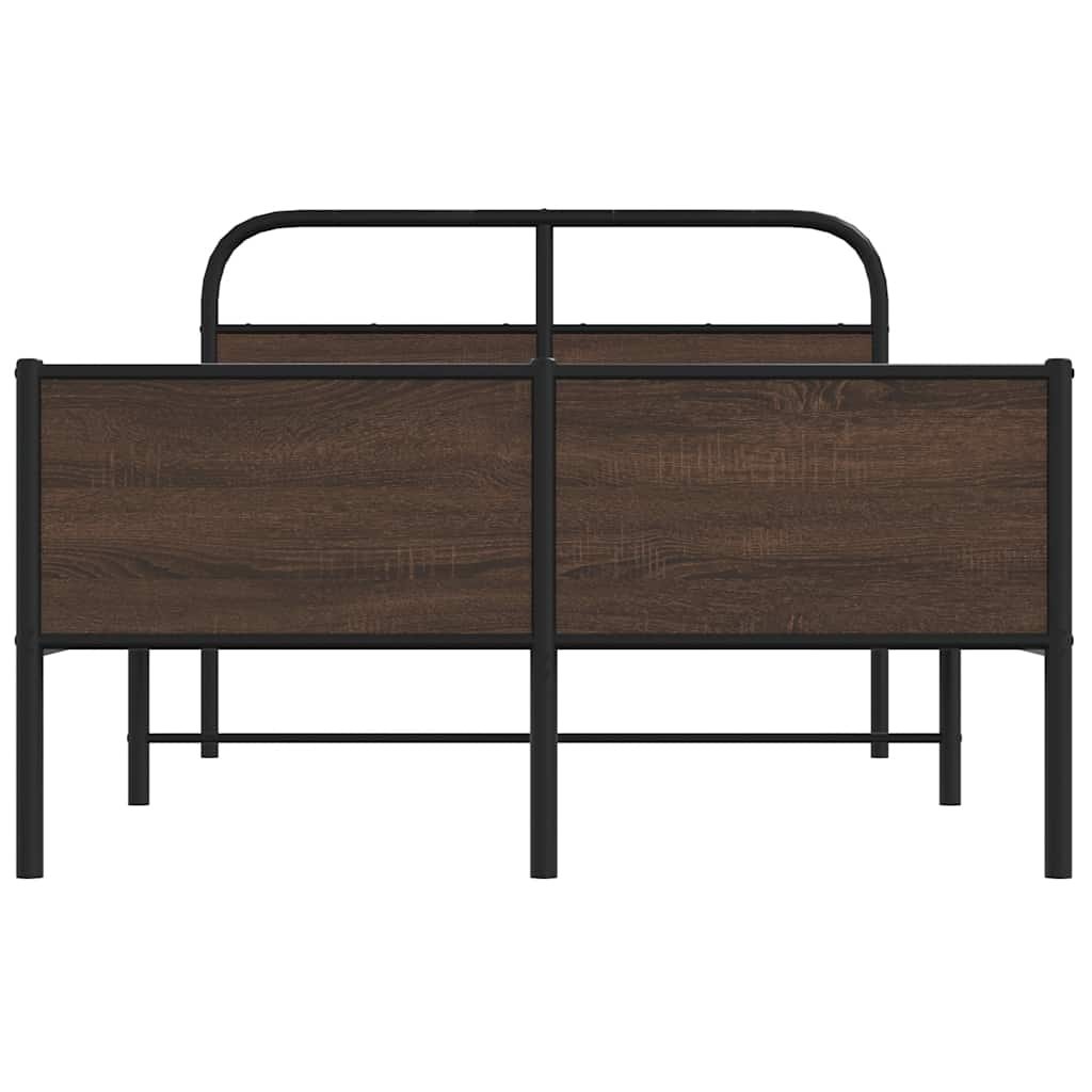 sengeramme 140x200 cm uden madras konstrueret træ brunt eg