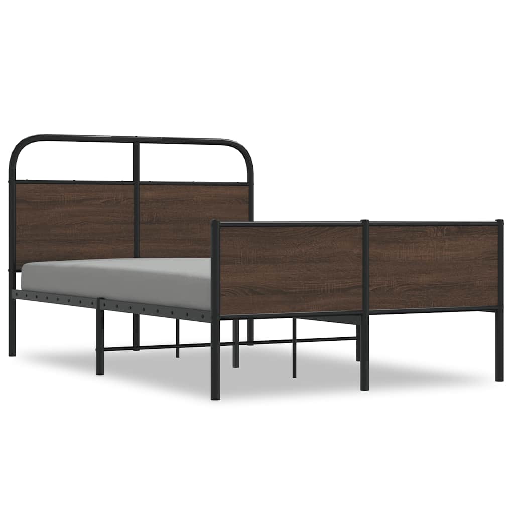 sengeramme 140x200 cm uden madras konstrueret træ brunt eg