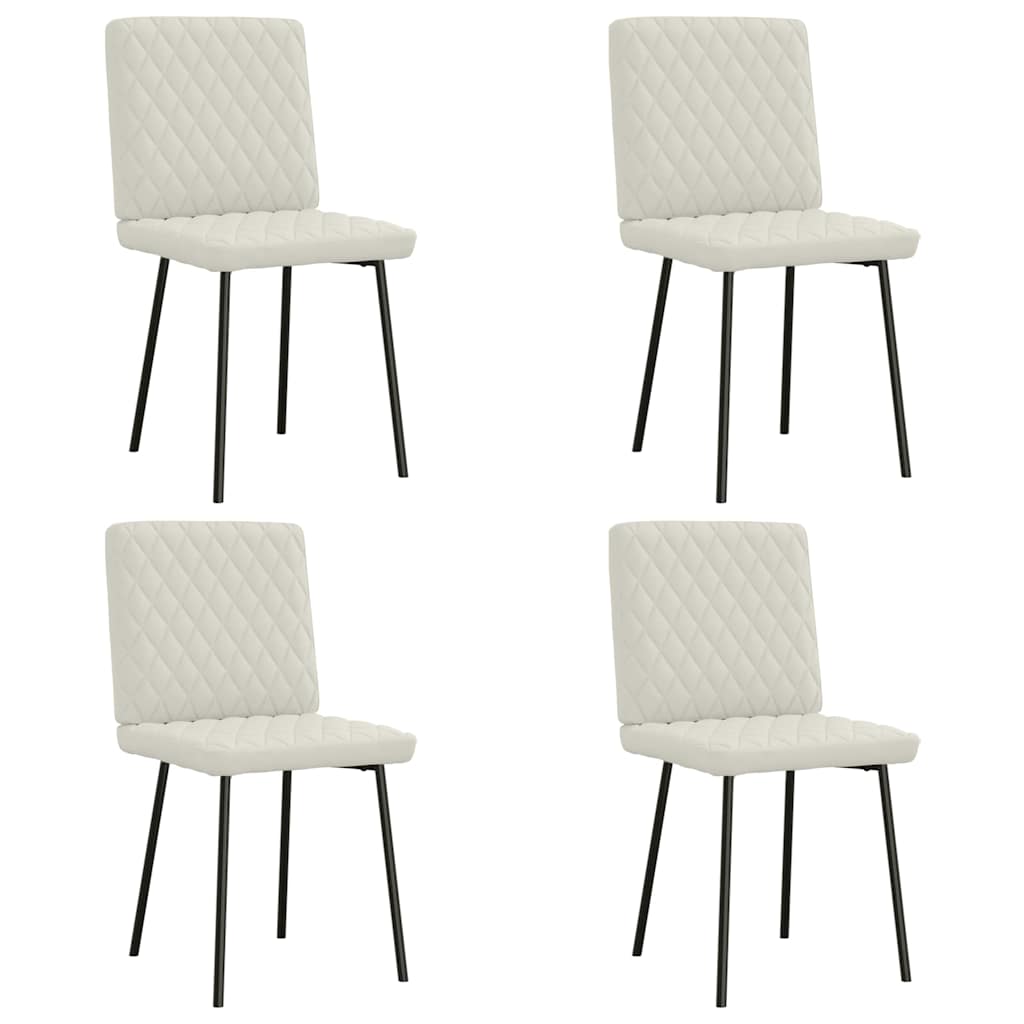 spisebordsstole 4 stk. velour cremefarvet