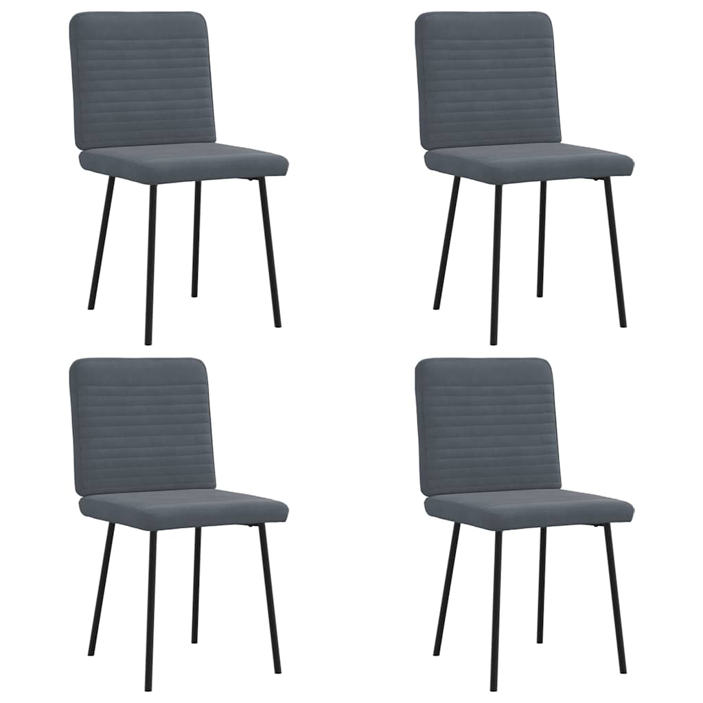 spisebordsstole 4 stk. velour mørkegrå