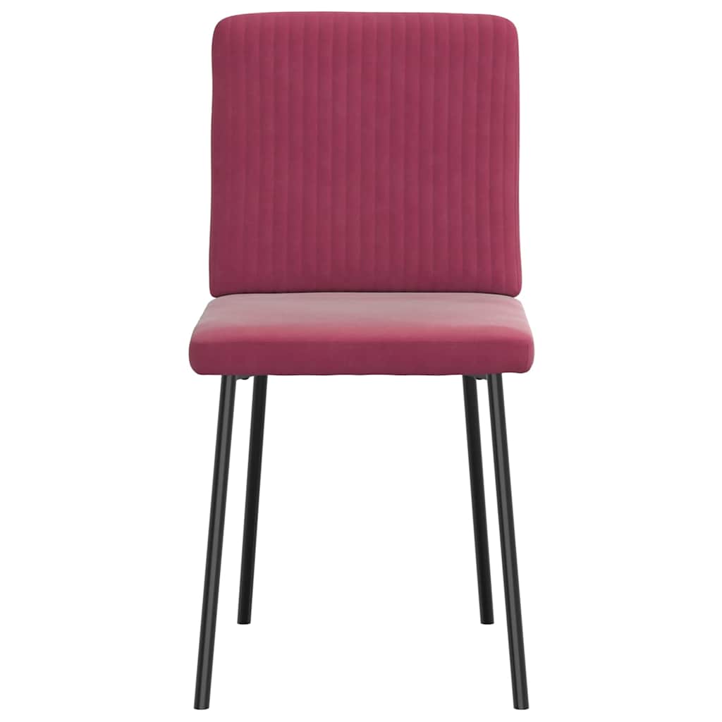 spisebordsstole 4 stk. velour vinrød