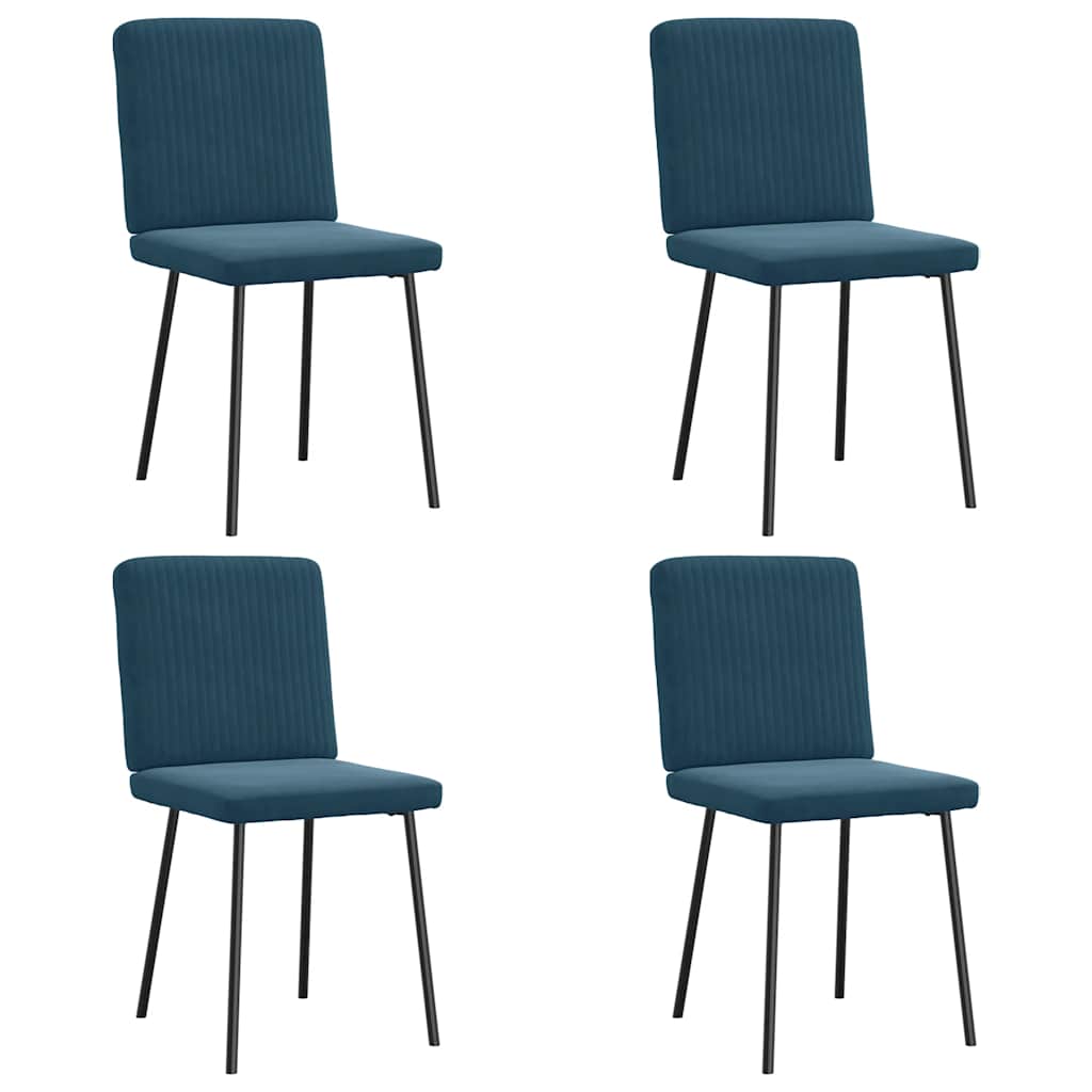 spisebordsstole 4 stk. velour blå
