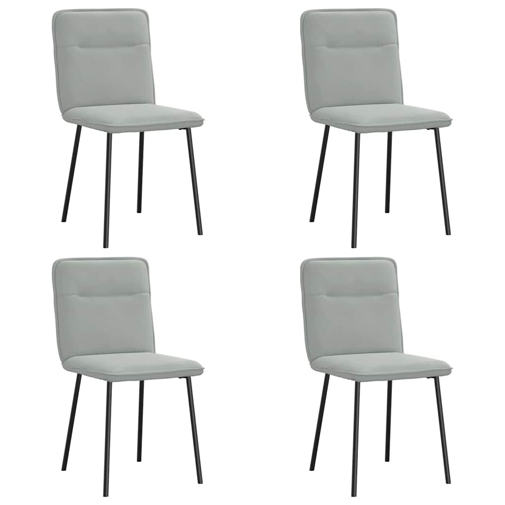 spisebordsstole 4 stk. velour lysegrå