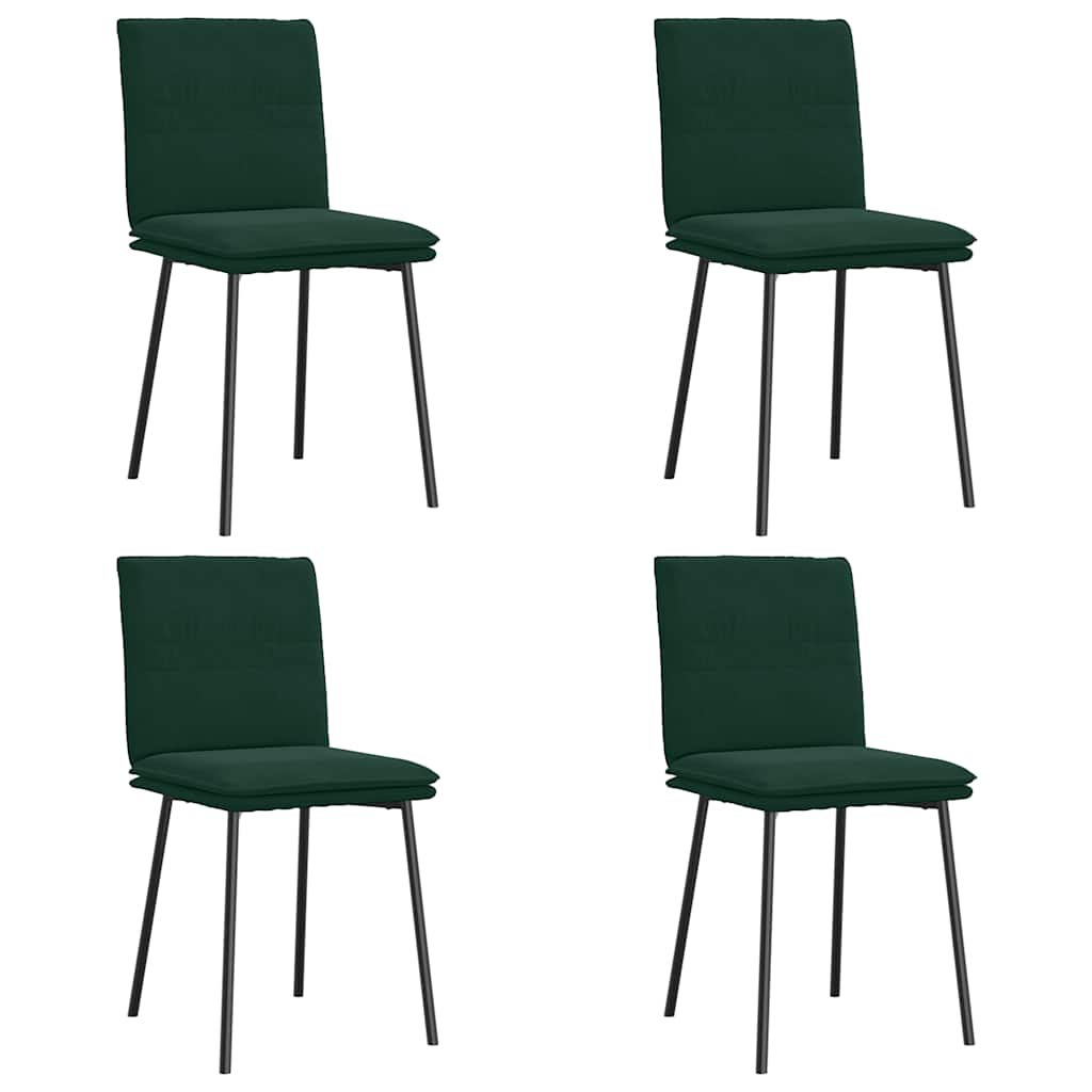 spisebordsstole 4 stk. velour mørkegrøn