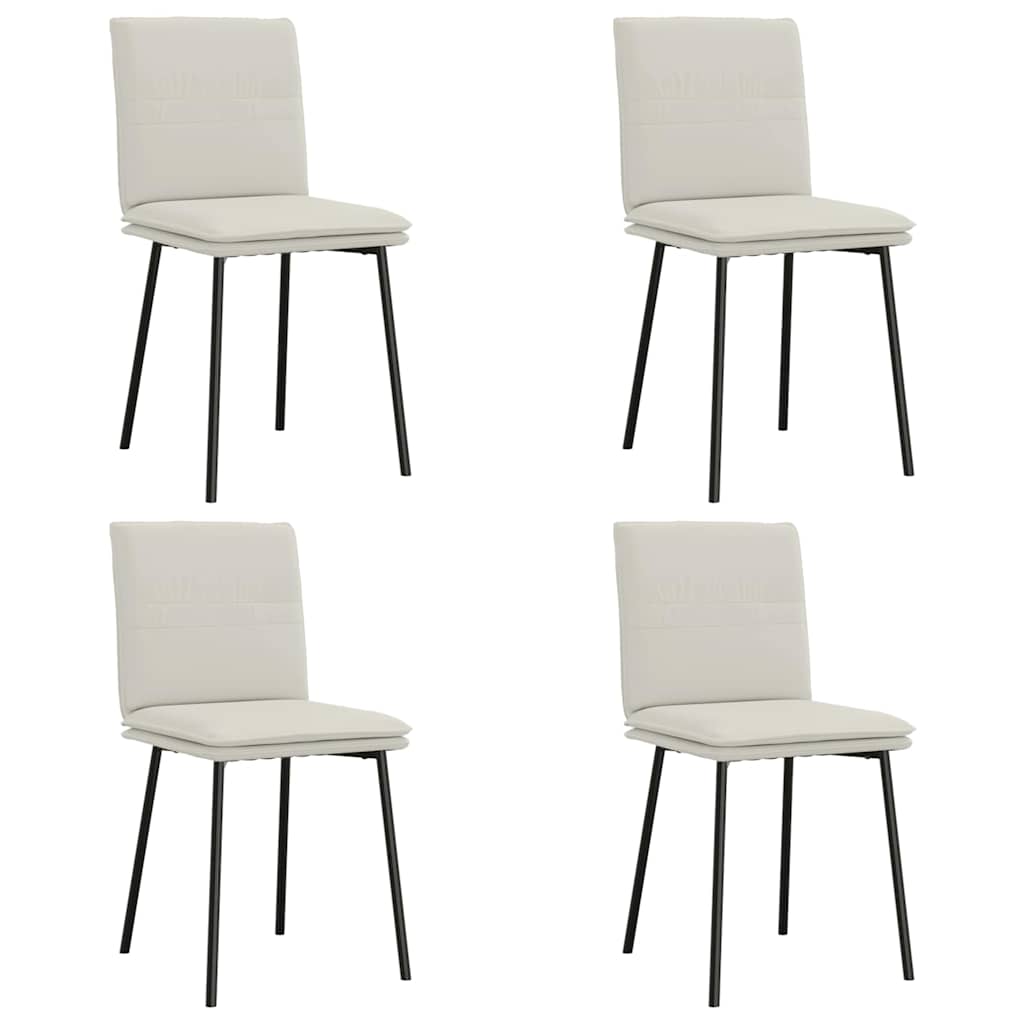 spisebordsstole 4 stk. velour cremefarvet