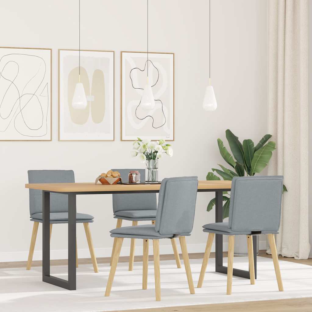 spisebordsstole 4 stk. stof lysegrå
