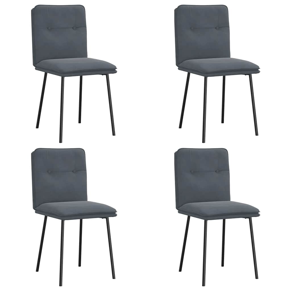 spisebordsstole 4 stk. velour mørkegrå