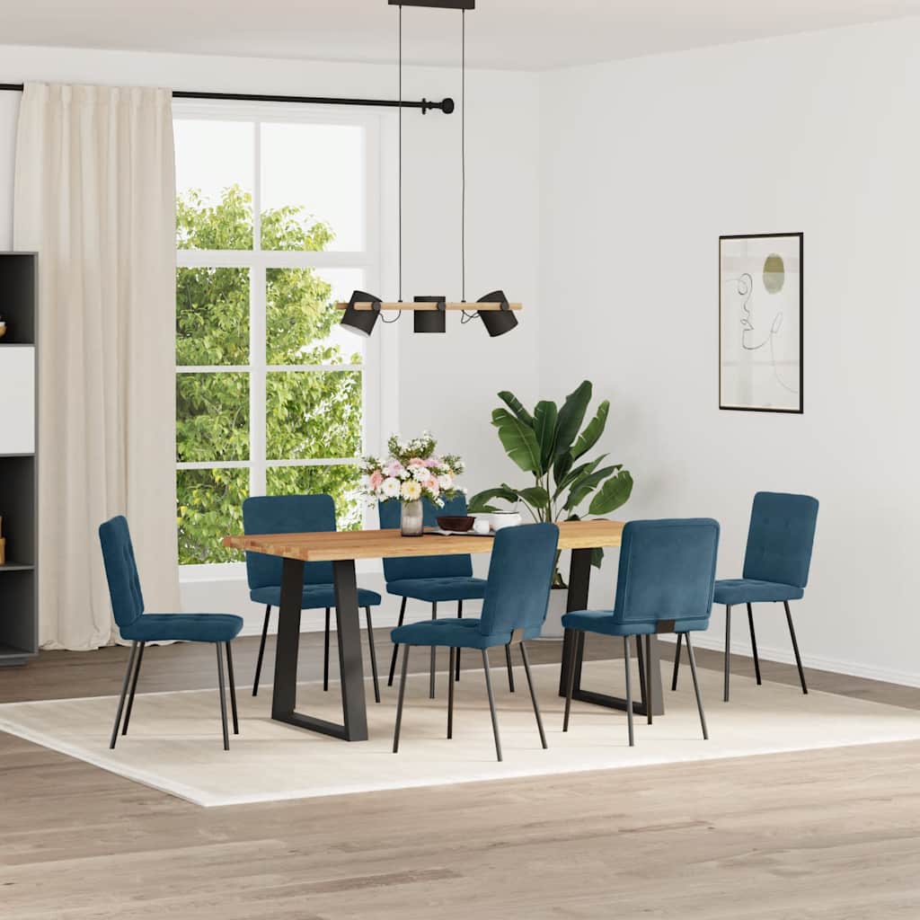 spisebordsstole 6 stk. velour blå